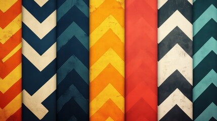 Abstract Chevron Pattern Background with Six Vertical Stripes