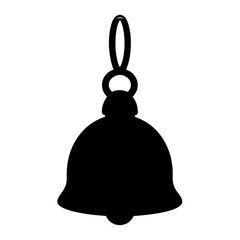 Silhouette of a Simple Decorative Bell with Hanging Loop for Ornament
