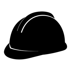 Black hard hat, safety equipment, safety gear, protective headgear, workplace safety