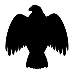 Silhouette of a powerful eagle with its wings outstretched in flight
