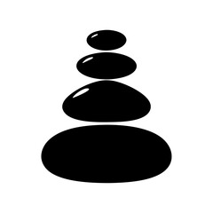 Zen Stones in Perfect Balance Representing Calmness and Meditation in Black and White