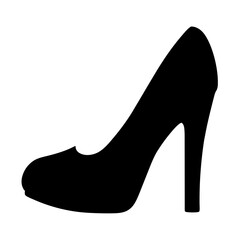 Elegant high heel shoe silhouette perfect for fashion and design projects