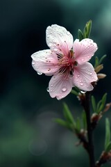 A pink flower with water droplets on it