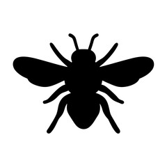 Silhouette of a detailed honey bee insect with wings and legs