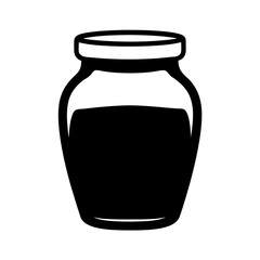 Monochrome depiction of a traditional jar filled with an opaque substance