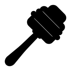 Silhouette of Honey Dipper with Ridges, Symbol of Sweetness and Tradition