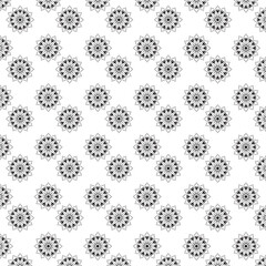Seamless Black Floral silhouette Ornament Pattern | Elegant Decorative Flower Motif Background | Floral Pattern With Symmetrical Design Elements | Simple illustrations