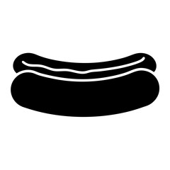 Black and White Silhouette Image of a Classic American Hot Dog Meal