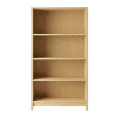 Empty Light Wood Bookcase with Three Shelves