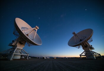 Giant Radio Telescopes, Starry Night Sky