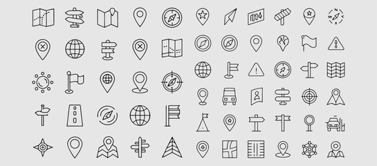 Location and Map Pin Icon Set Vector Design. Pin location icon. Map pin icon vector illustration.