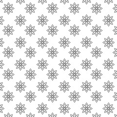 Seamless Black Floral silhouette Ornament Pattern | Elegant Decorative Flower Motif Background | Floral Pattern With Symmetrical Design Elements | Simple illustrations