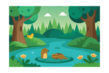 Obraz premium animals in the woods