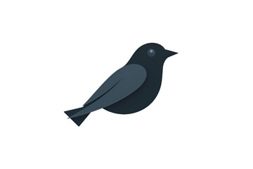 Obraz premium Bird icon silhouette black vector clip art illustration and white background