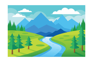 Obraz premium mountain landscape with forest