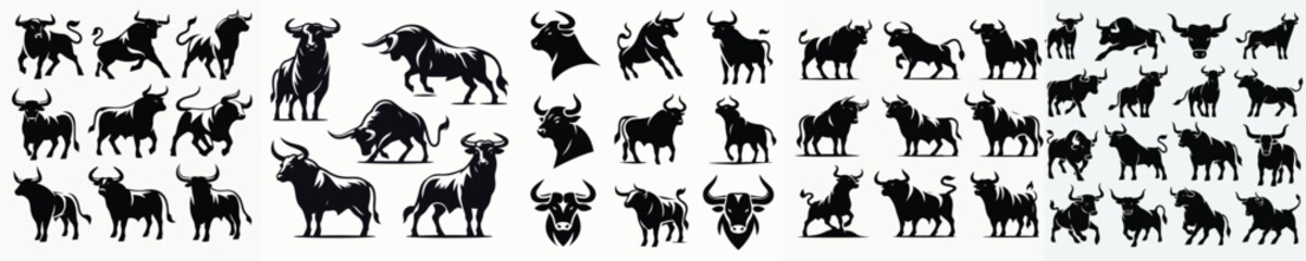 Vector bull silhouette