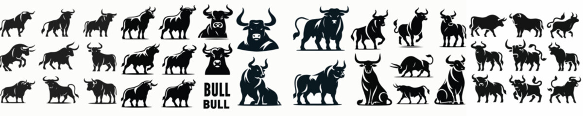 Vector bull silhouette