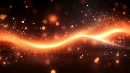 Abstract design with a glowing orange energy stream.