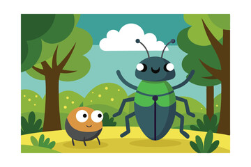 ant on a green background