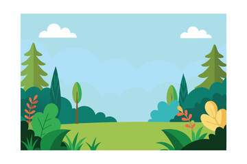 Obraz premium landscape with trees and clouds