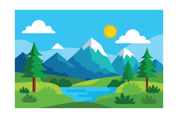 Obraz premium mountain landscape with trees