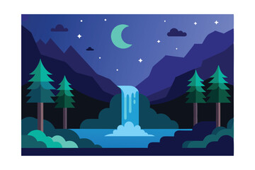 Naklejka premium vector illustration of a winter landscape