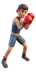Aggressive Boxer Throwing a Punch – 3D Illustration