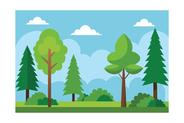 Obraz premium landscape with trees and mountains