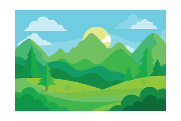 landscape with mountains