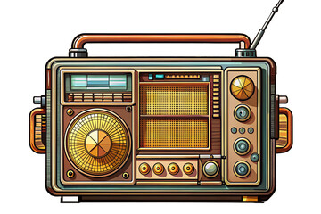 Fototapeta premium retro radio isolated on white