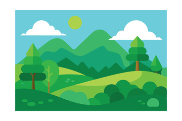 Obraz premium landscape with mountains and trees