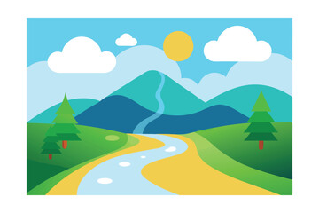 landscape with mountains