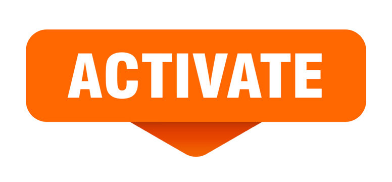activate sticker. activate sign on transparent background
