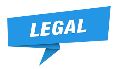 legal banner. legal speech bubble, label, sticker, sign template