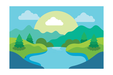 Obraz premium landscape with mountains and trees