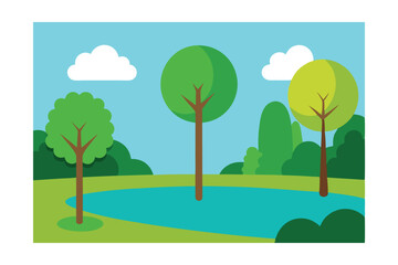 Obraz premium summer landscape with trees