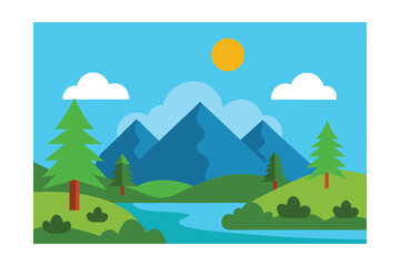 Obraz premium mountain landscape with trees