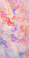 Delicate floral pattern with watercolor effect and abstract design