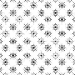 Seamless Black Floral silhouette Ornament Pattern | Elegant Decorative Flower Motif Background | Floral Pattern With Symmetrical Design Elements | Simple illustrations