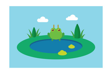 frog on the water