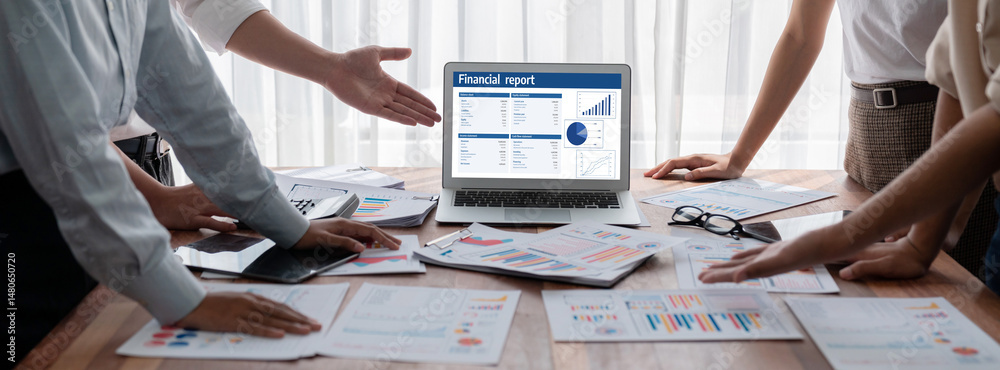Leinwandbilder business data dashboard provide business intelligence analytic for marketing strategy planning brisk