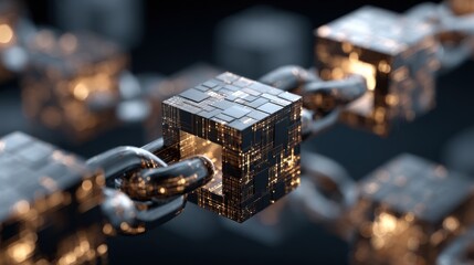 A 4K photo of blockchain Technology Beyond cryptocurrencies, blockchain is being explored for secure and transparent systems in finance, supply chain and more.