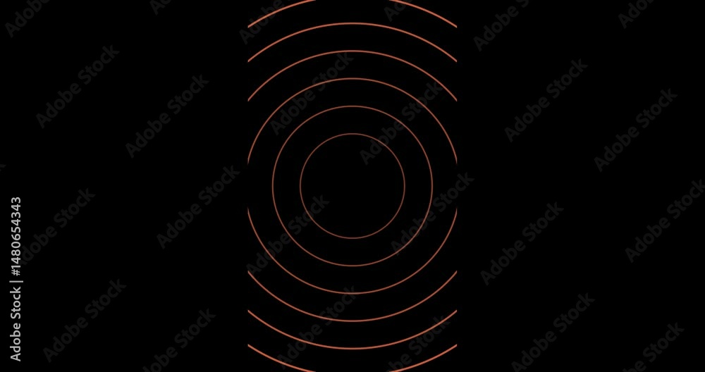 Wall mural abstract concentric circles minimalist tech background
