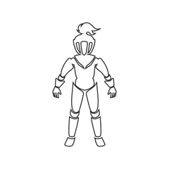 Knight silhouette in vector in outline style.