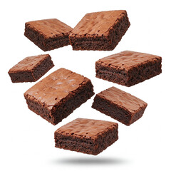 chocolate brownies isolated on white