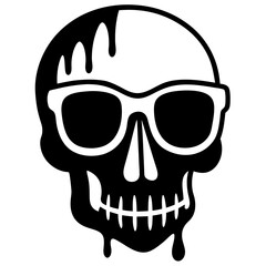 Cool Skull with Glasses and Slime Drip