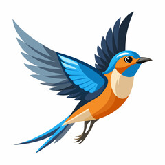Colorful Swallow Bird in Flight Illustration