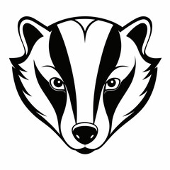 Badger Face Outline - Vector Illustration © Lungani