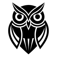 Abstract Owl Gaze Stencil Icon - Beautiful Elements
