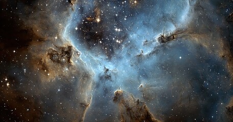 Obraz premium Cosmic nebula, vibrant colors, star formation (1)